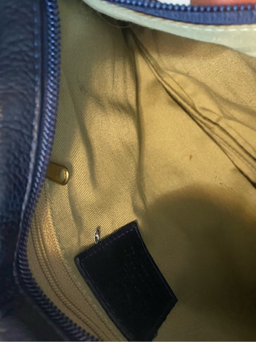 JP Ourse & Cie Navy Blue Pebbled Leather Backpack - Picture 5 of 9